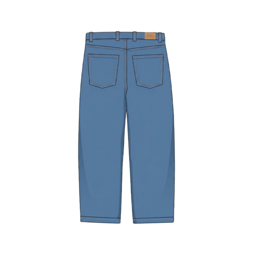 Wide-leg Baggy Denim Pants - Blue