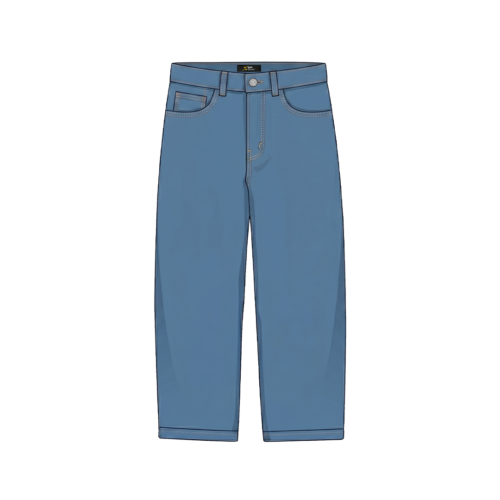 Wide-leg Baggy Denim Pants - Blue