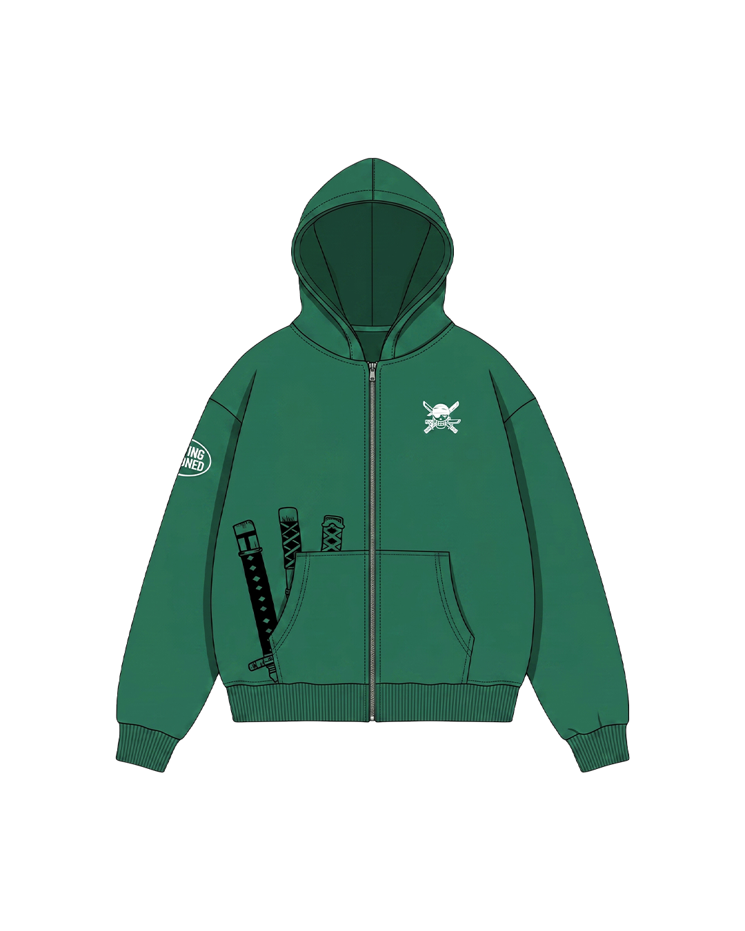 25 (3) Zoro Zip-Up Hoodie / One piece