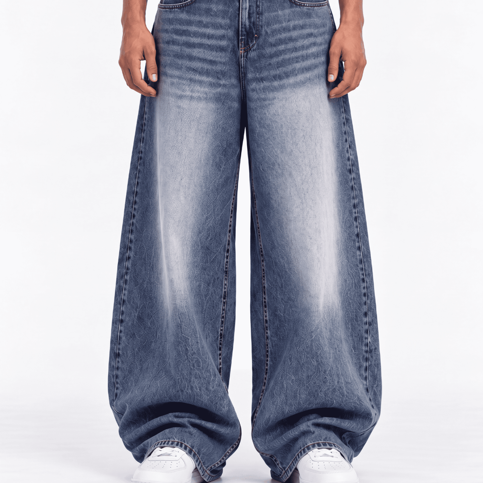 2 “BASIC NAVY” Super Baggy Jeans