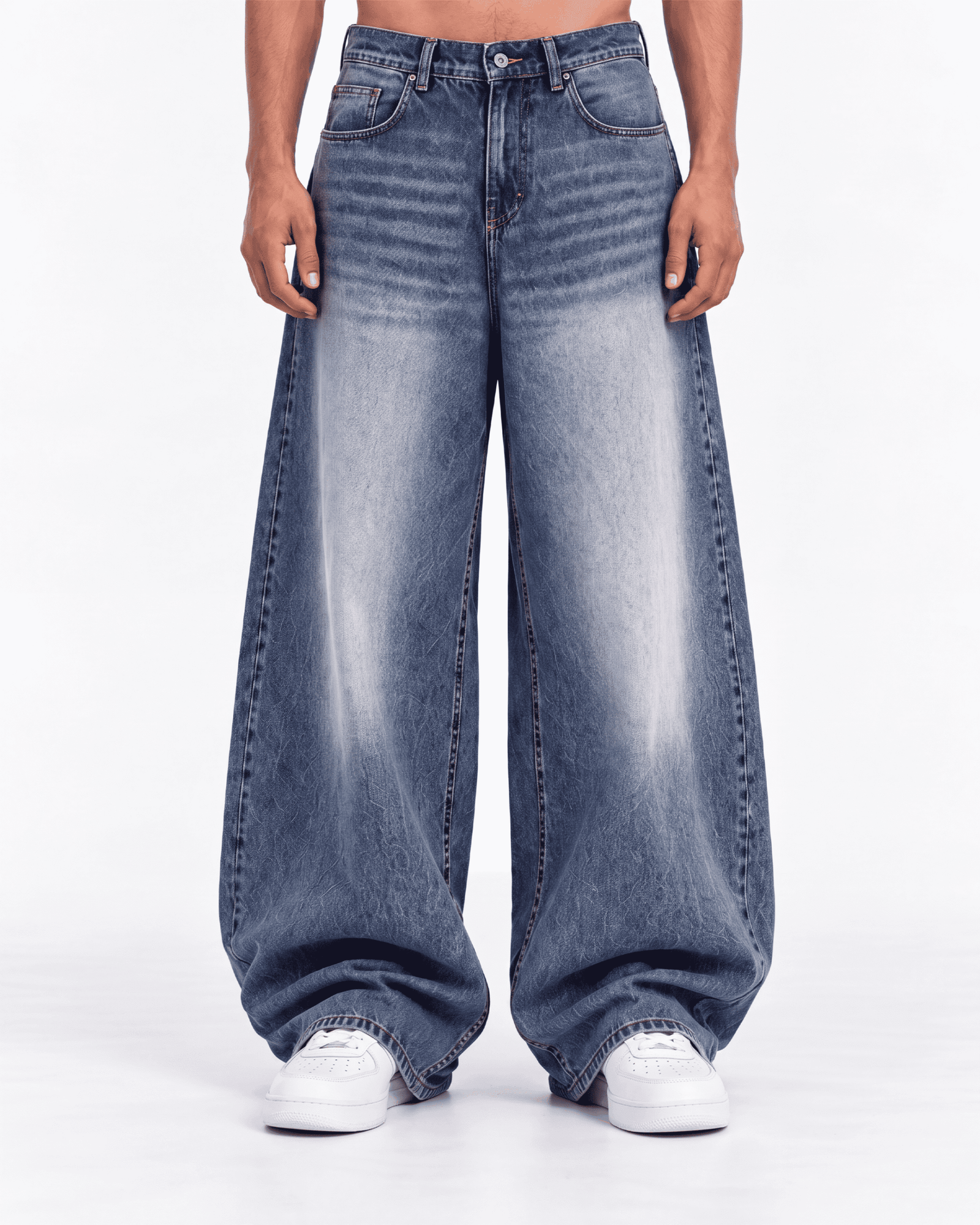2 “BASIC NAVY” Super Baggy Jeans