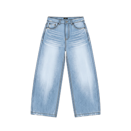 Blue 2 “BASIC BLUE” Super Baggy Jeans