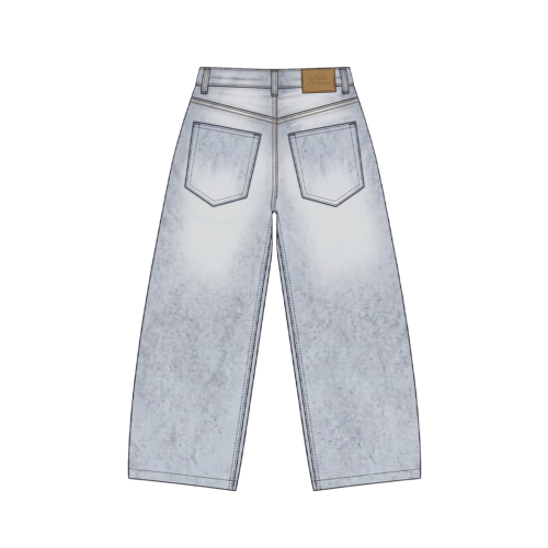 Gray Done 2 “BASIC GRAY” Super Baggy Jeans