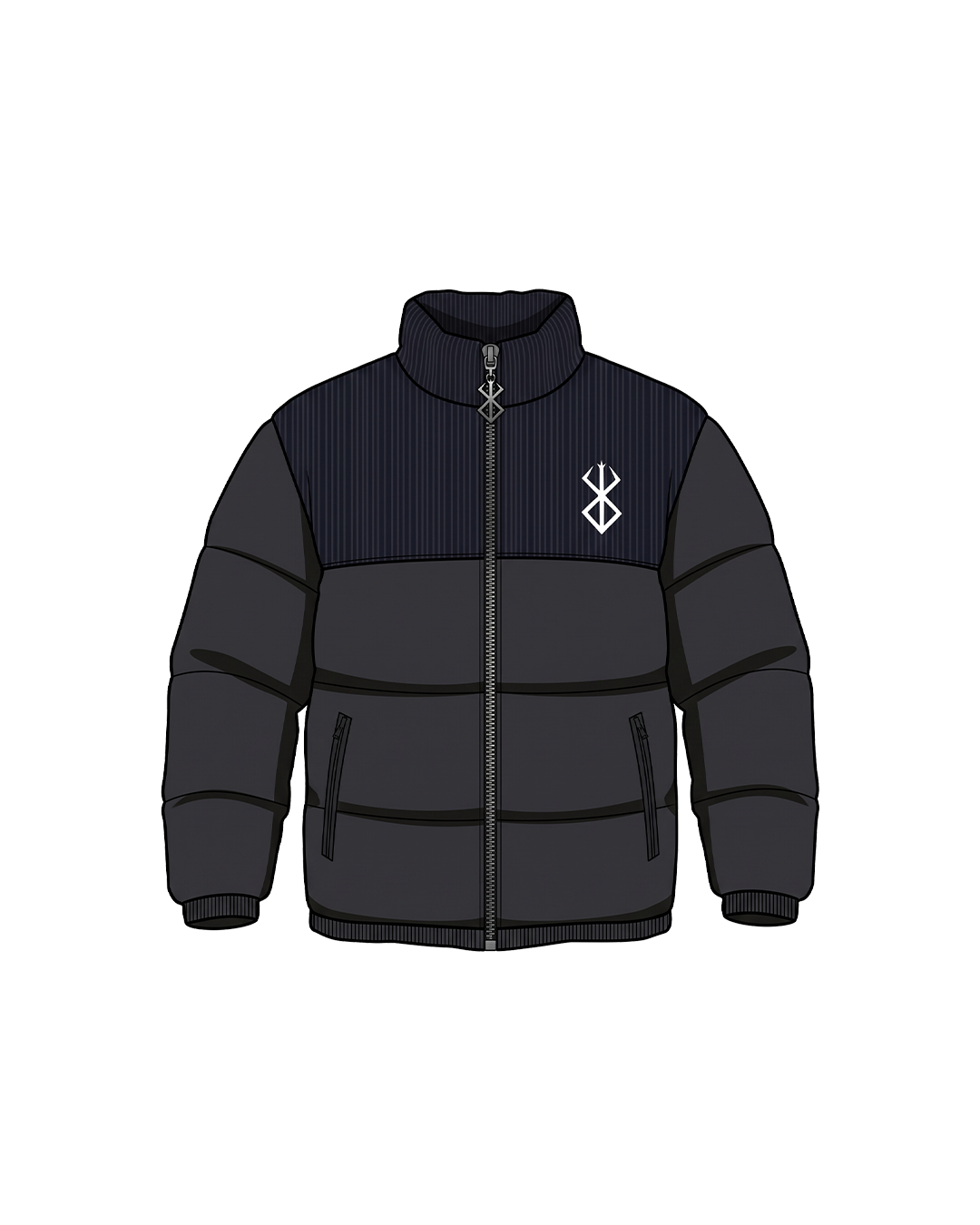 Guts Face "Eclipse" Berserk Puffer jacket