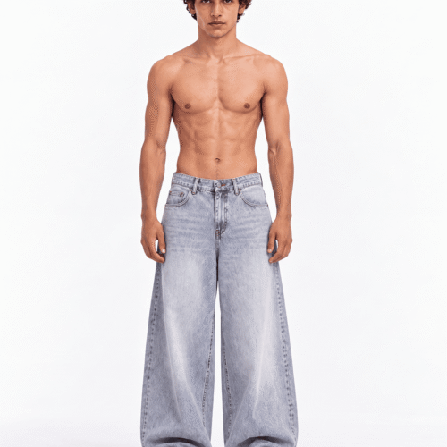 J1 “BASIC GRAY” Super Baggy Jeans