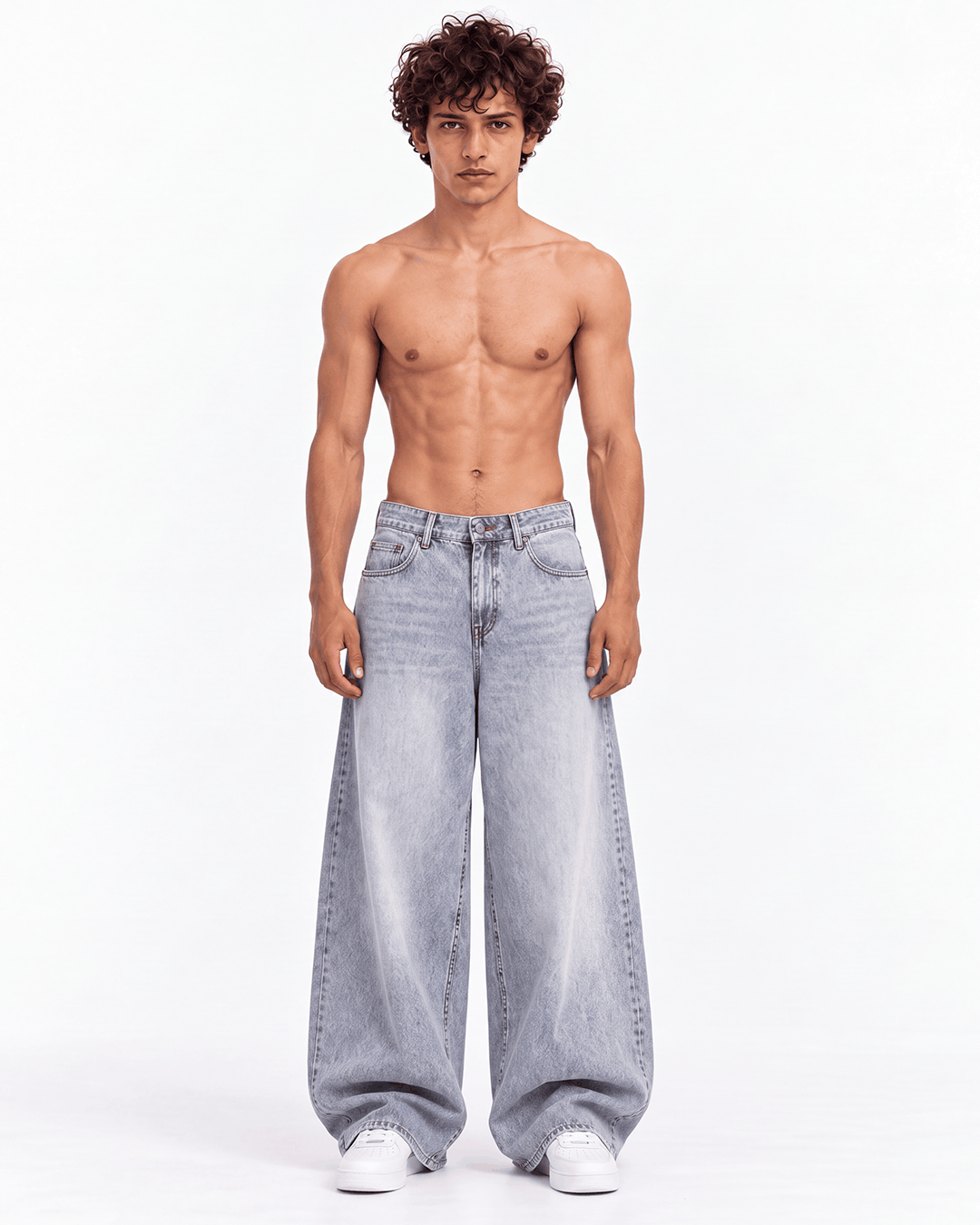 J1 “BASIC GRAY” Super Baggy Jeans