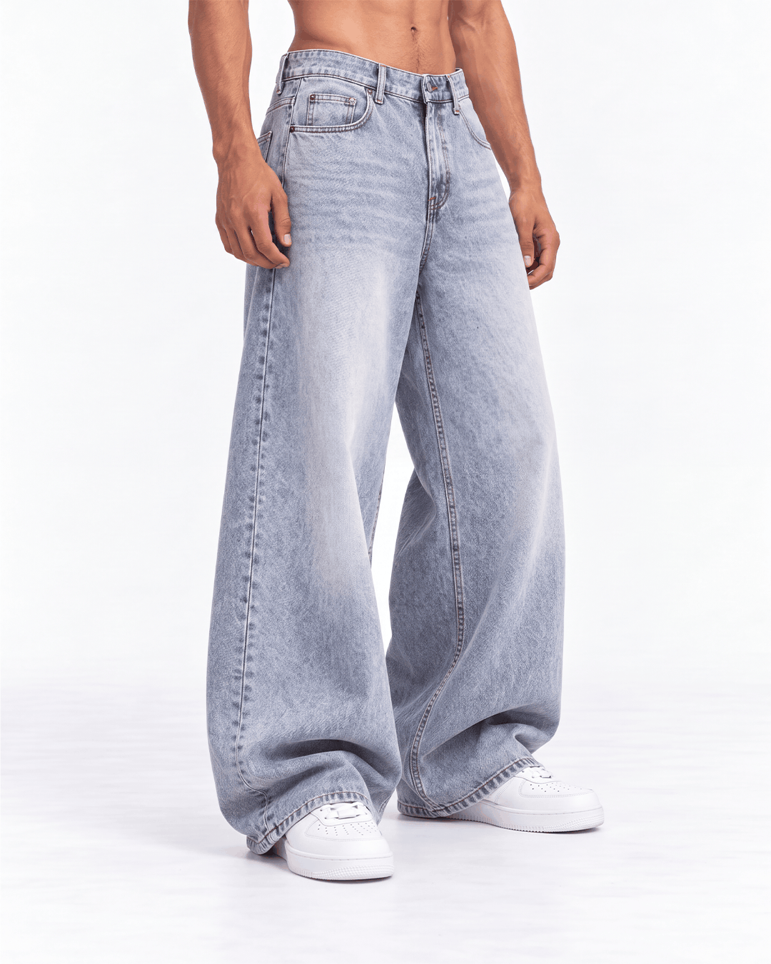 J4 “BASIC GRAY” Super Baggy Jeans