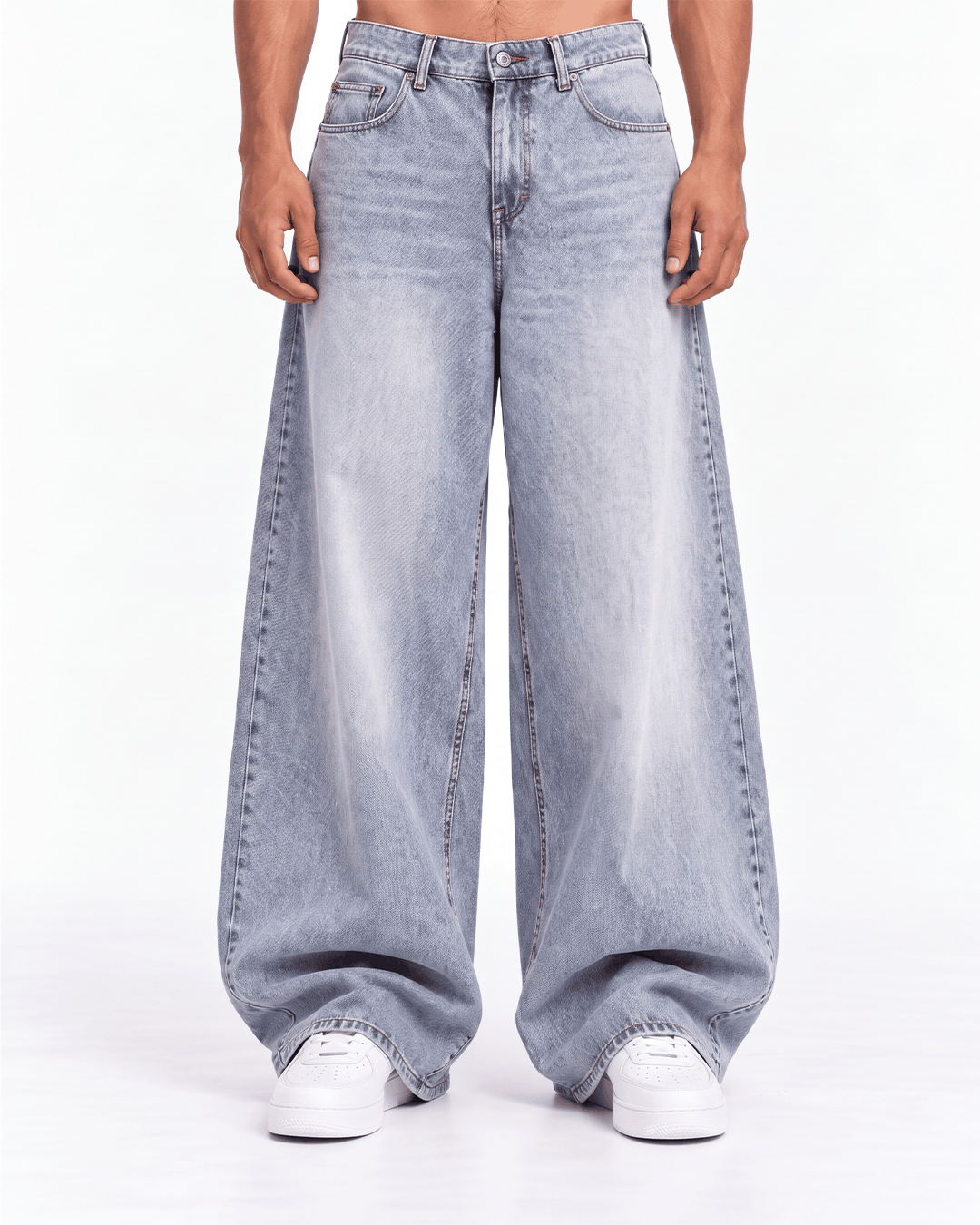 J5 “BASIC GRAY” Super Baggy Jeans