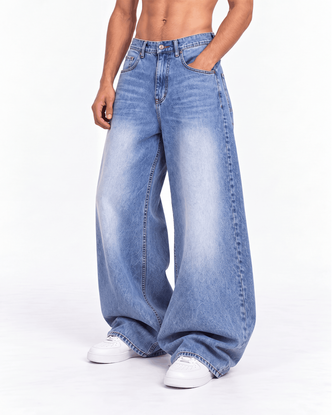 Q6 “BASIC BLUE” Super Baggy Jeans